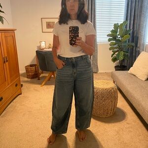 Urban Outfitters BDG Barrel Cut Jeans in Dark Blue